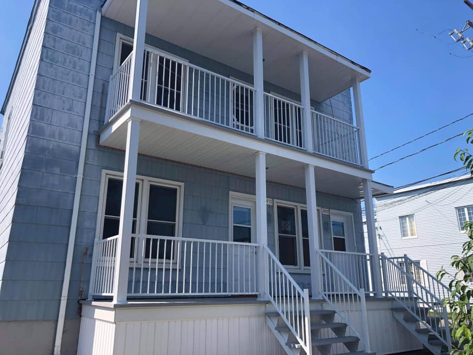 Duplex bleu aluminium blanc